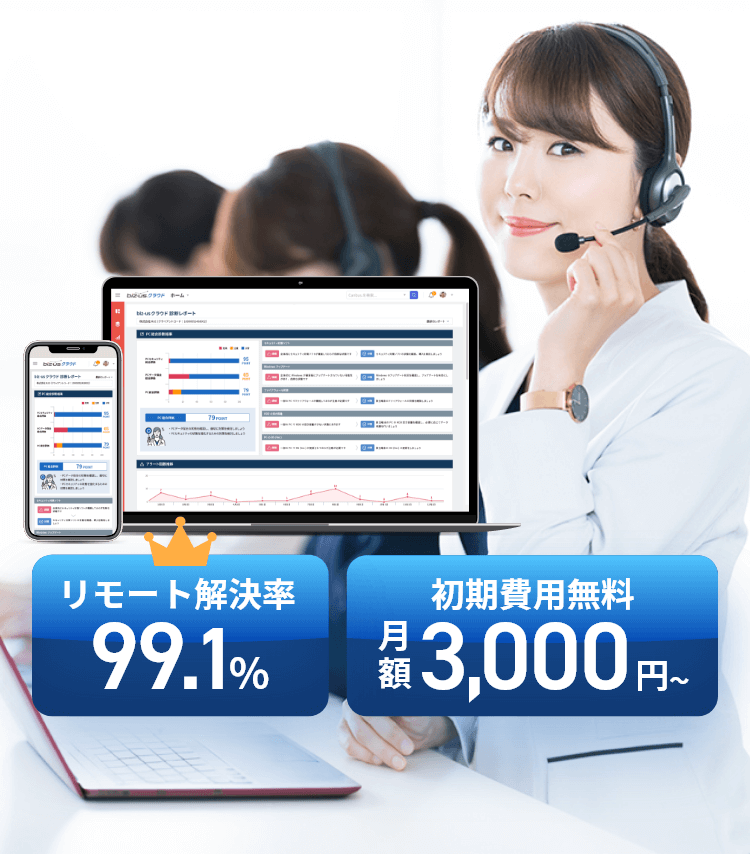 女性がリモートでサポートしている画像