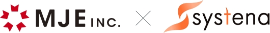 株式会社MJEと株式会社システナのロゴ